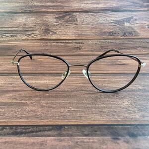 Kliik Denmark Women's Eyeglasses Brown‎ Round Metal Frame 50-18-135 FRAMES ONLY